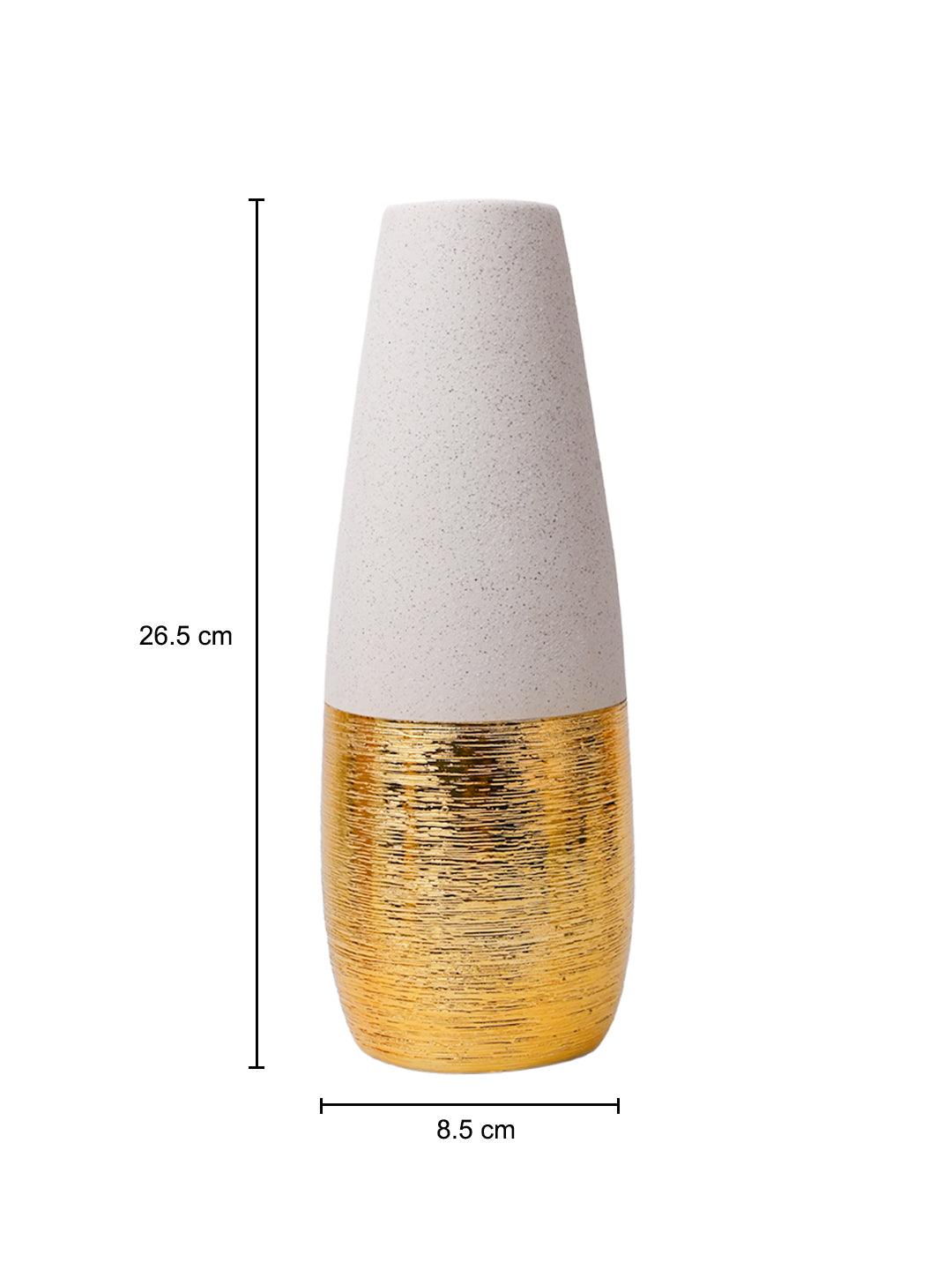 Buy Stylish Ceramic Vase - Wooden, White & Golden, Contemporary Design at  the best price on Tuesday, March 12, 2024 at 5:21 pm +0530 with latest  offers in India. Get Free Shipping