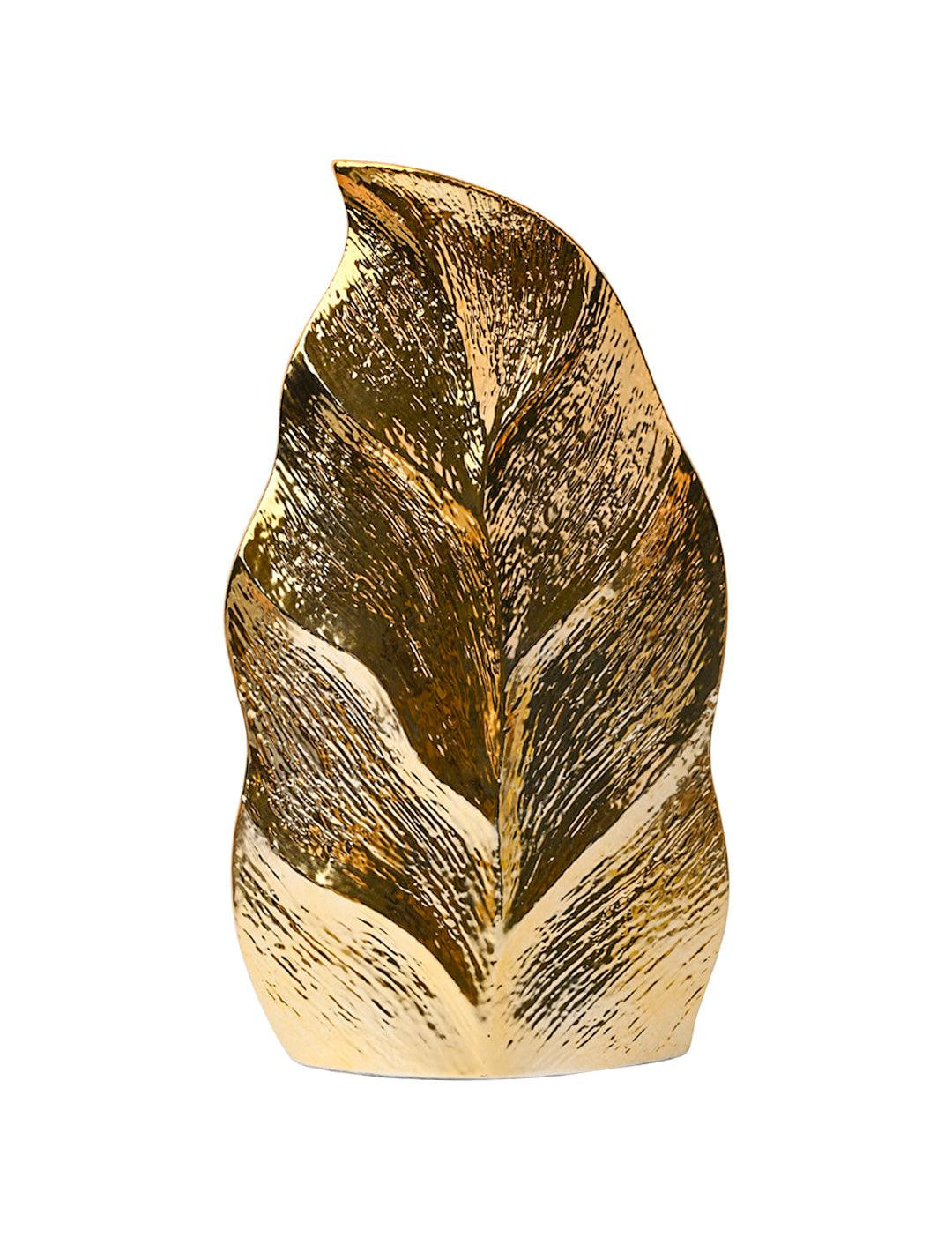 Stylish Leaf Shape Ceramic Vase - MARKET99