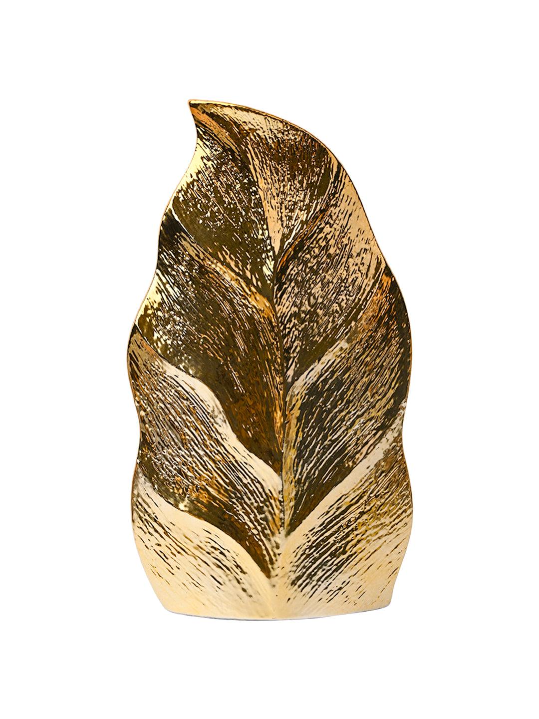 Stylish Leaf Shape Ceramic Vase - MARKET99
