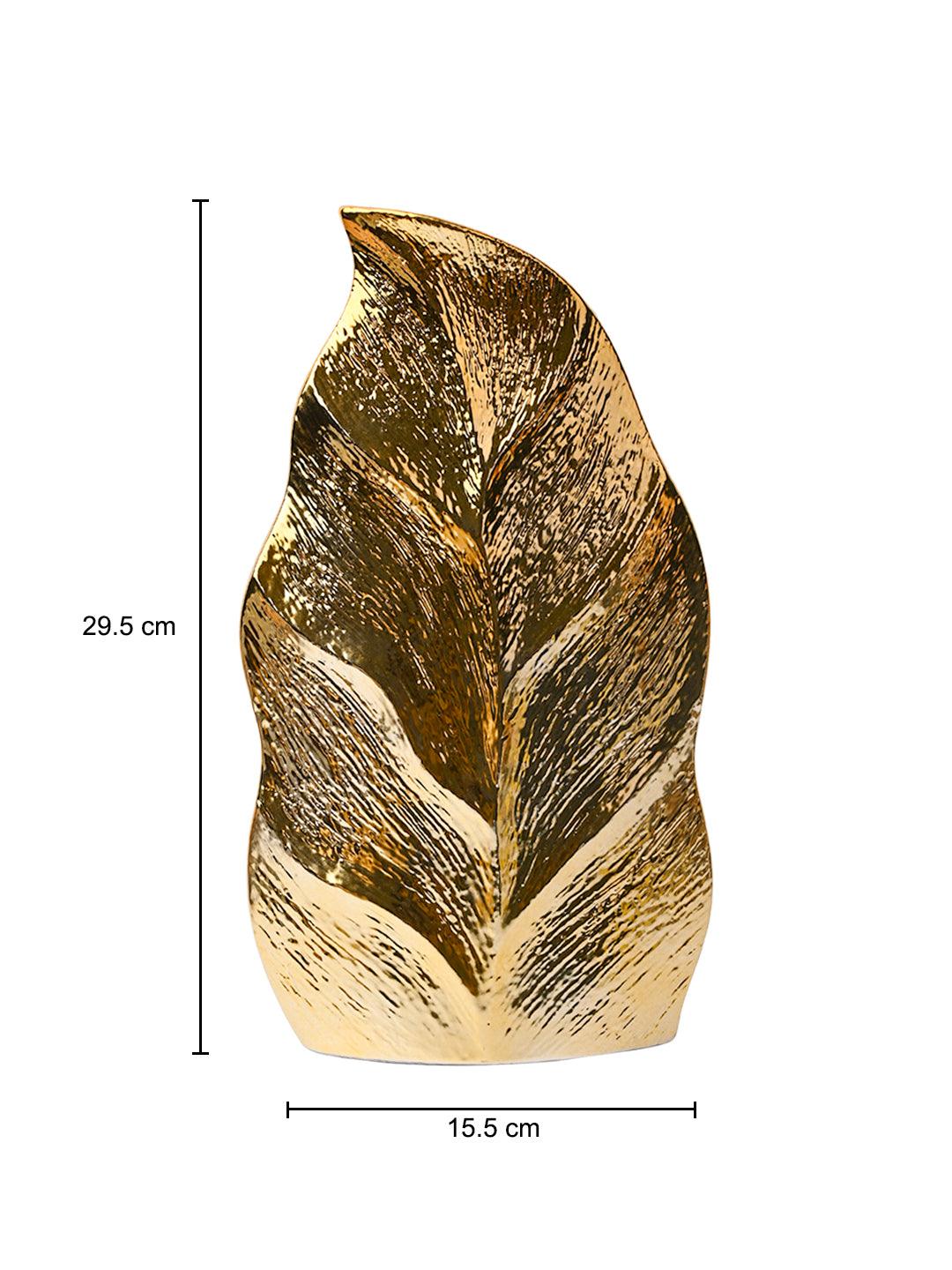 Stylish Leaf Shape Ceramic Vase - MARKET99