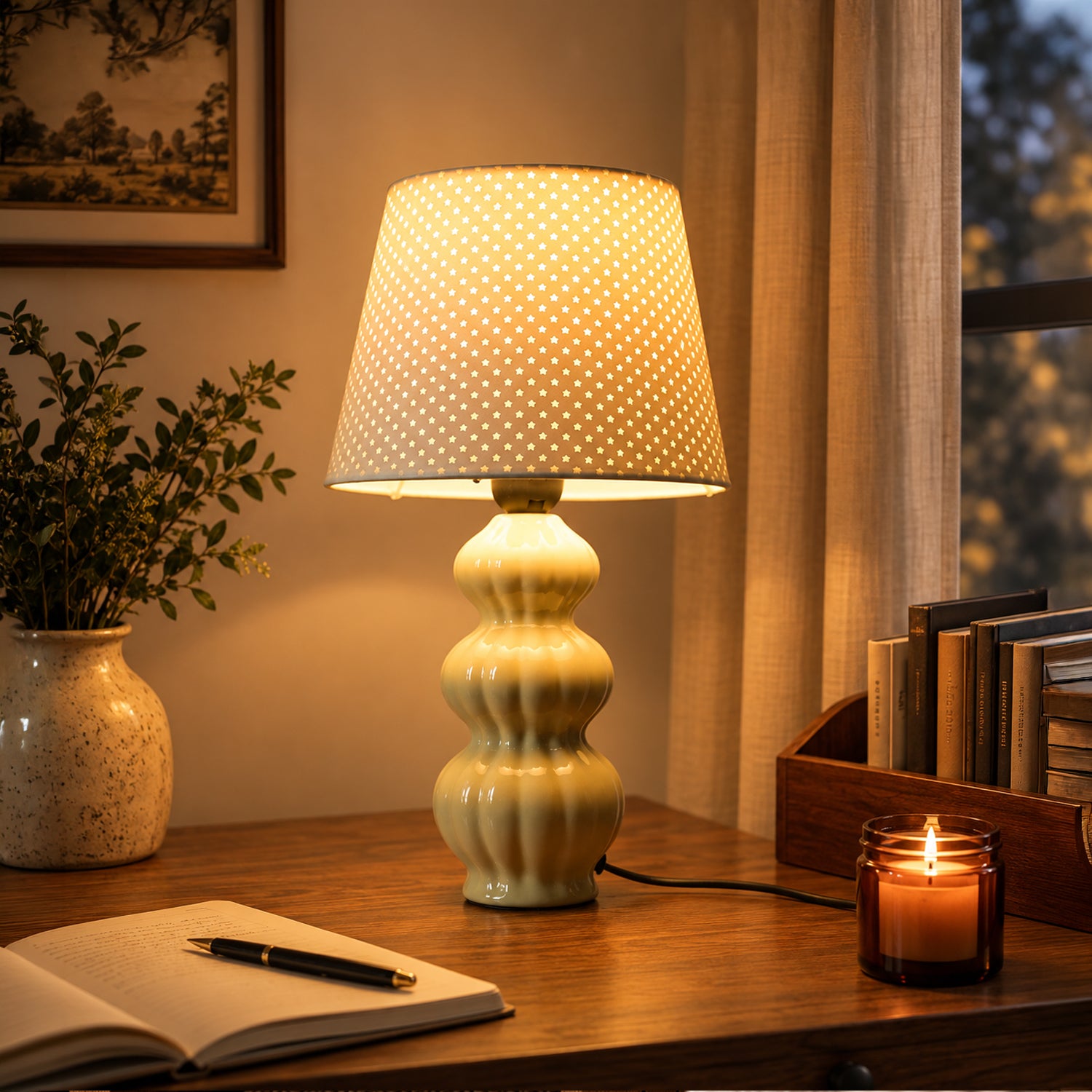 Stylish Light Yellow Table Lamp