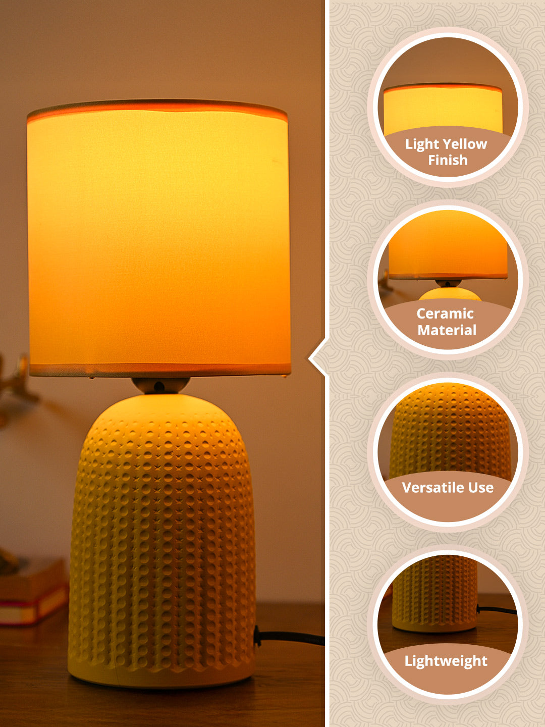 Stylish Light-Yellow Table Lamp