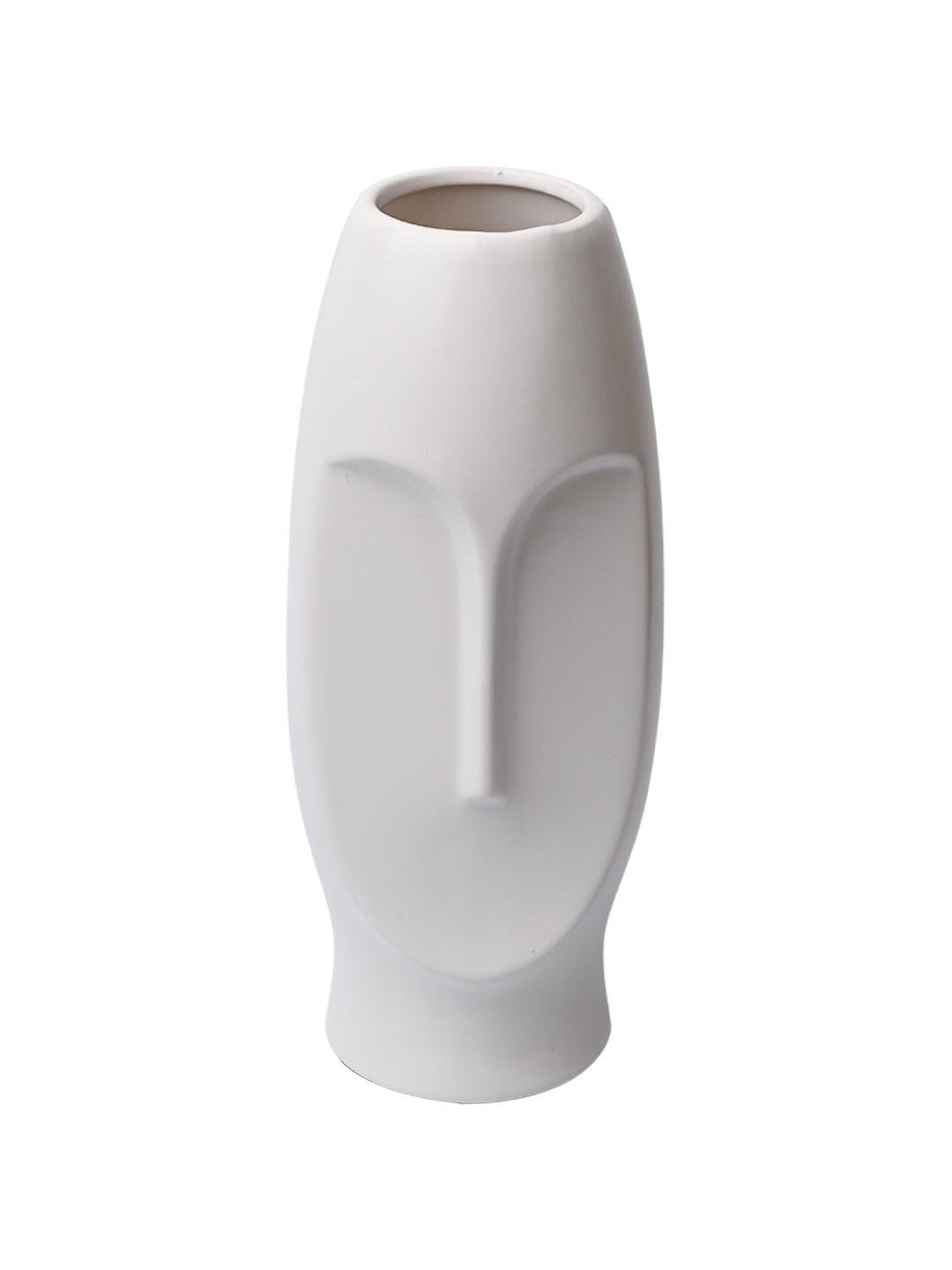 Stylish White Face Shape Vase - MARKET99