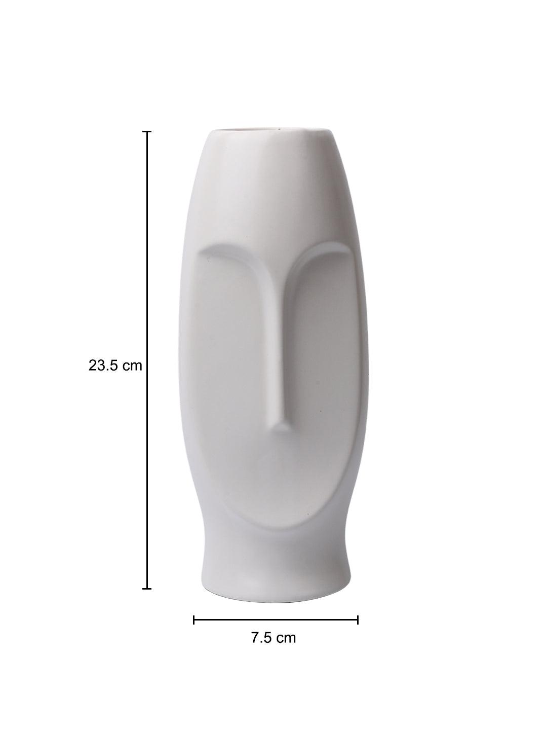 Stylish White Face Shape Vase - MARKET99