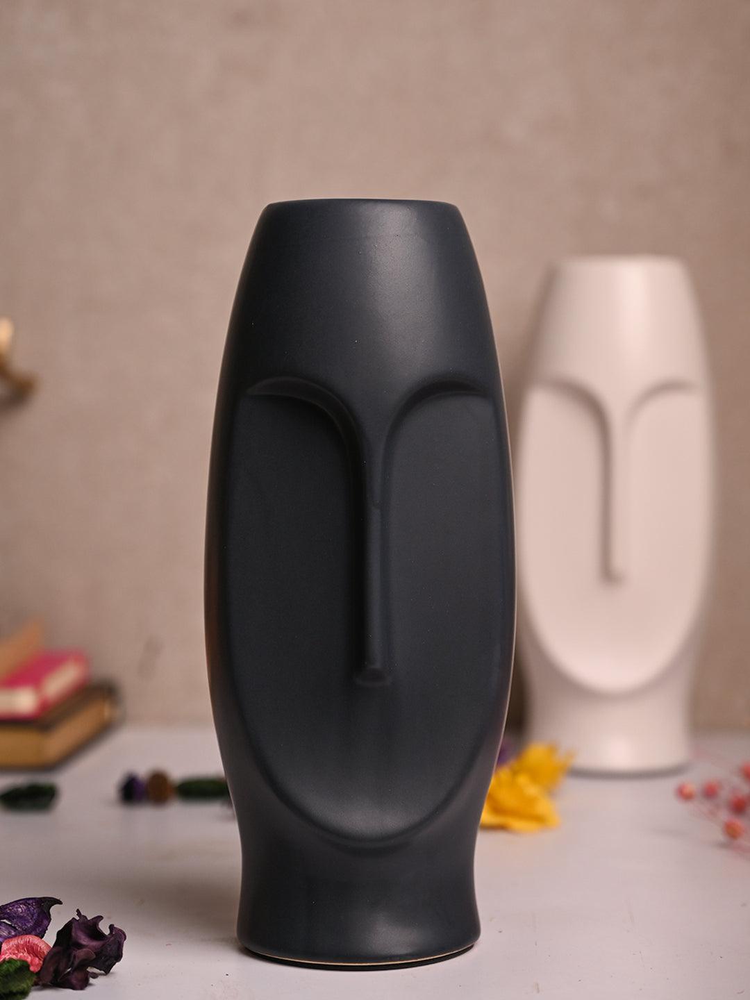 Stylish Black Face Shape Vase - MARKET99