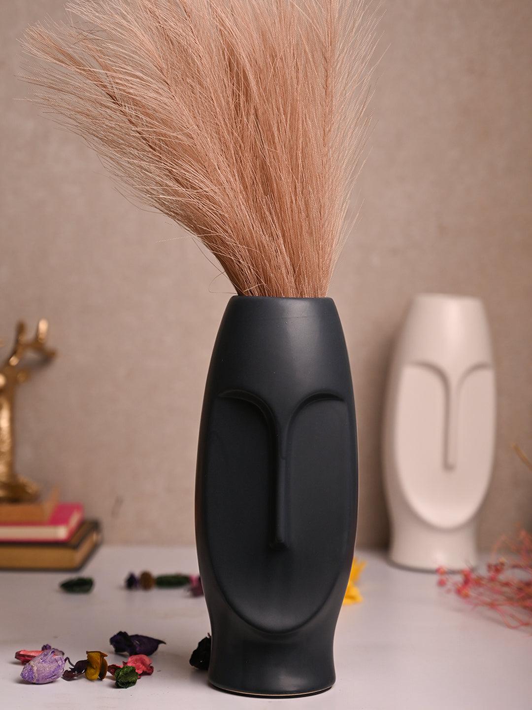 Stylish Black Face Shape Vase - MARKET99