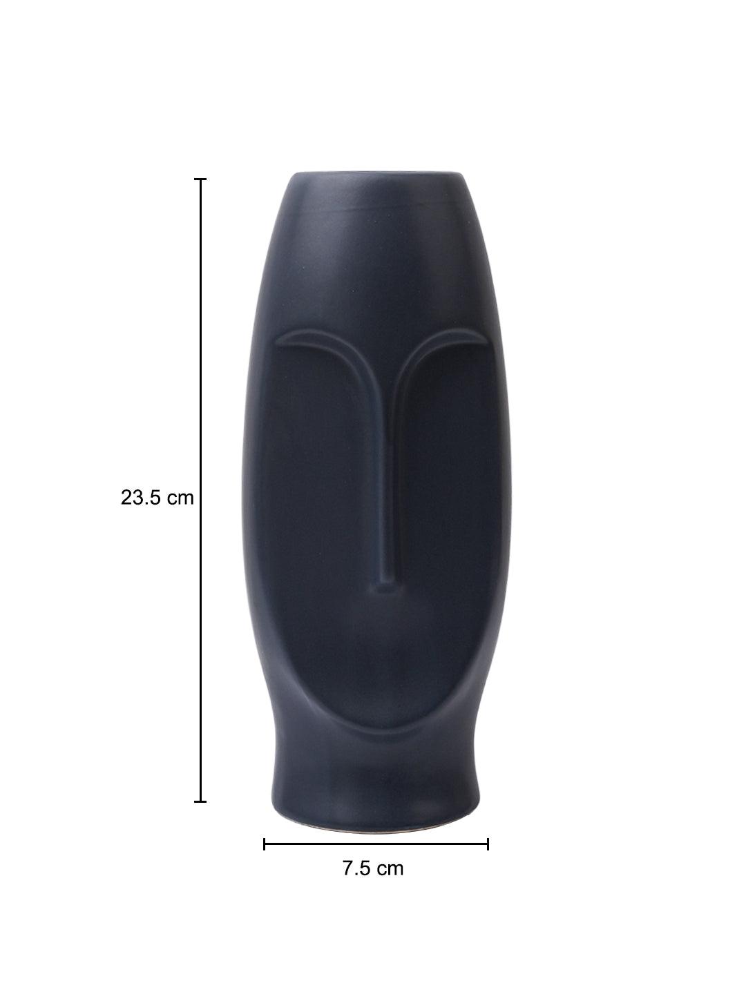 Stylish Black Face Shape Vase - MARKET99