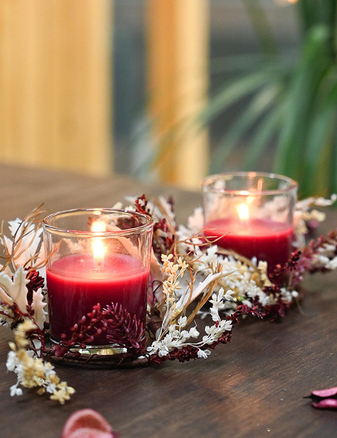 Cranberry Scented Candles Pack Of 2 - MARKET99