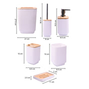 Stylish White Bathroom Set 6 Pcs
