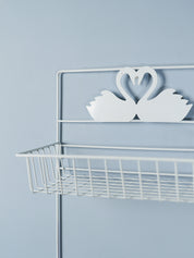 White Metal Wall Mounted Organizer & Storage