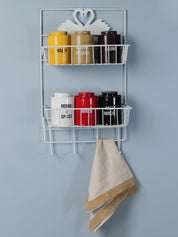 White Metal Wall Mounted Organizer & Storage