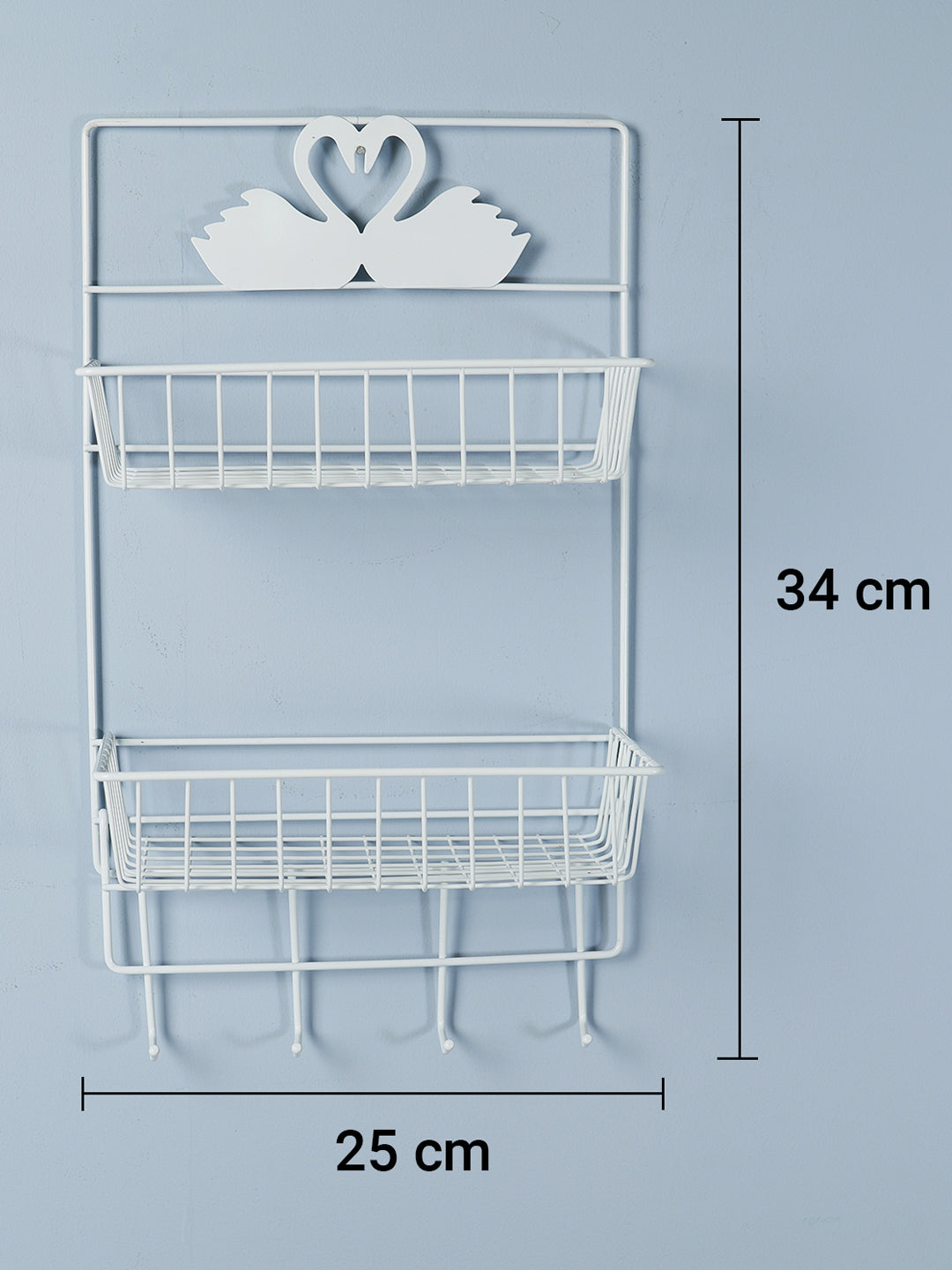 White Metal Wall Mounted Organizer & Storage