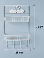 White Metal Wall Mounted Organizer & Storage