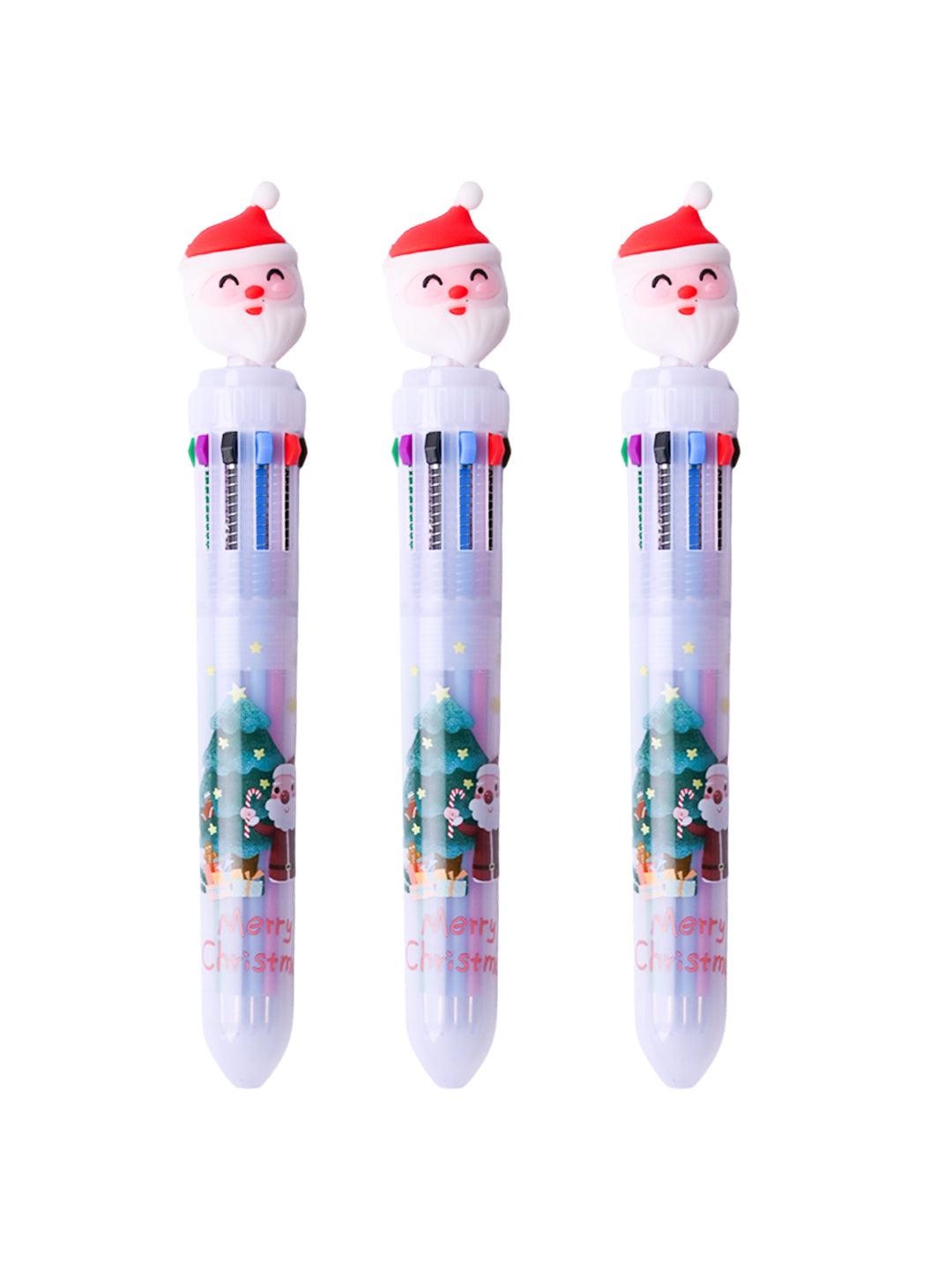Christmas Ball Pen Set Of 3 Pcs (Assorted) - Santa Claus Bobble Head - MARKET99