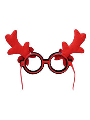 Party Spectacles With Reindeer Horns (Red, Set Of 2) - MARKET99