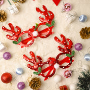 Christmas Raindeer Horns Party Spectacles (Red, Set Of 2)