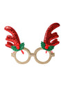 Christmas Raindeer Horns Party Spectacles (Red & Gold, Set Of 2) - MARKET99
