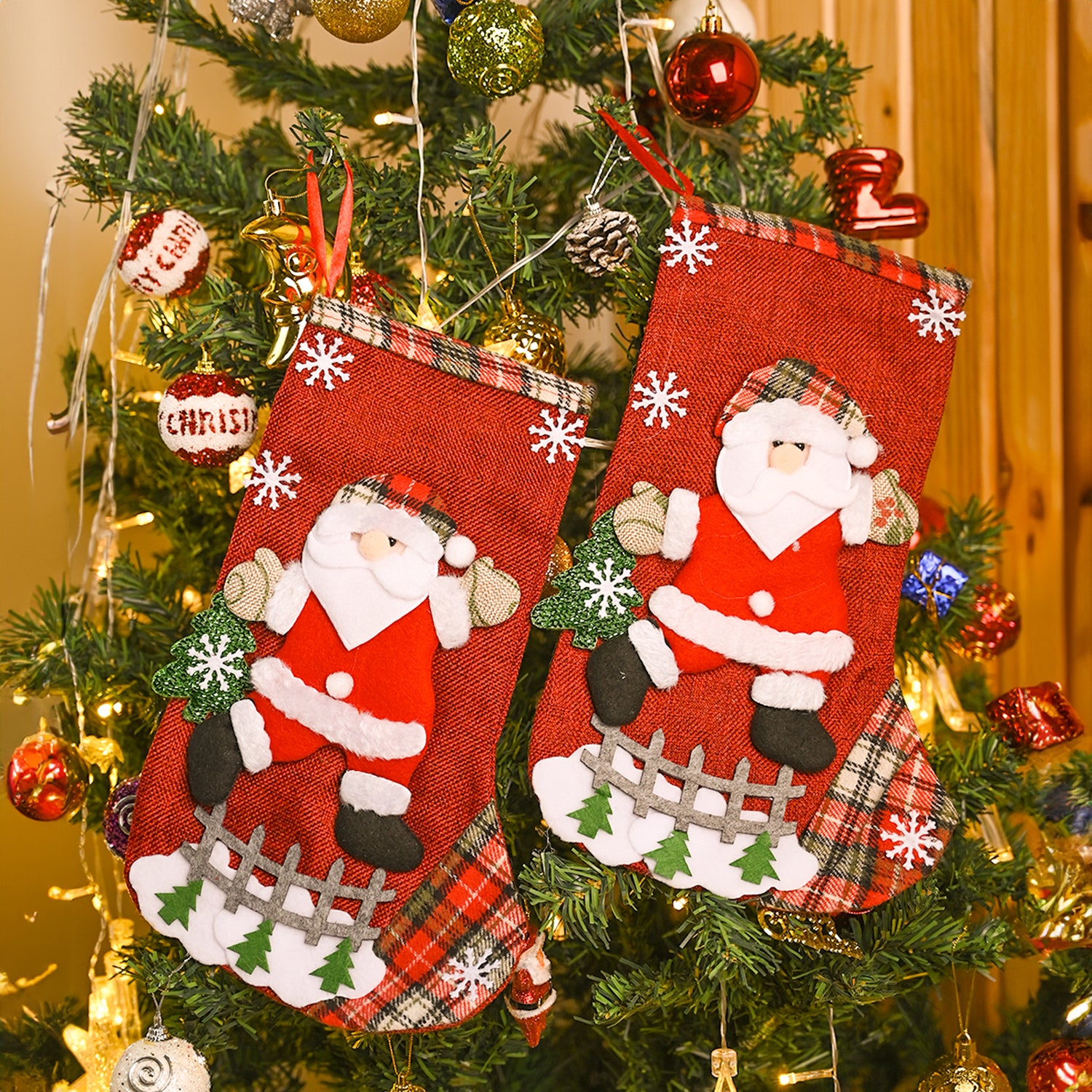 X-Mas Stocking (Red, Set Of 2)