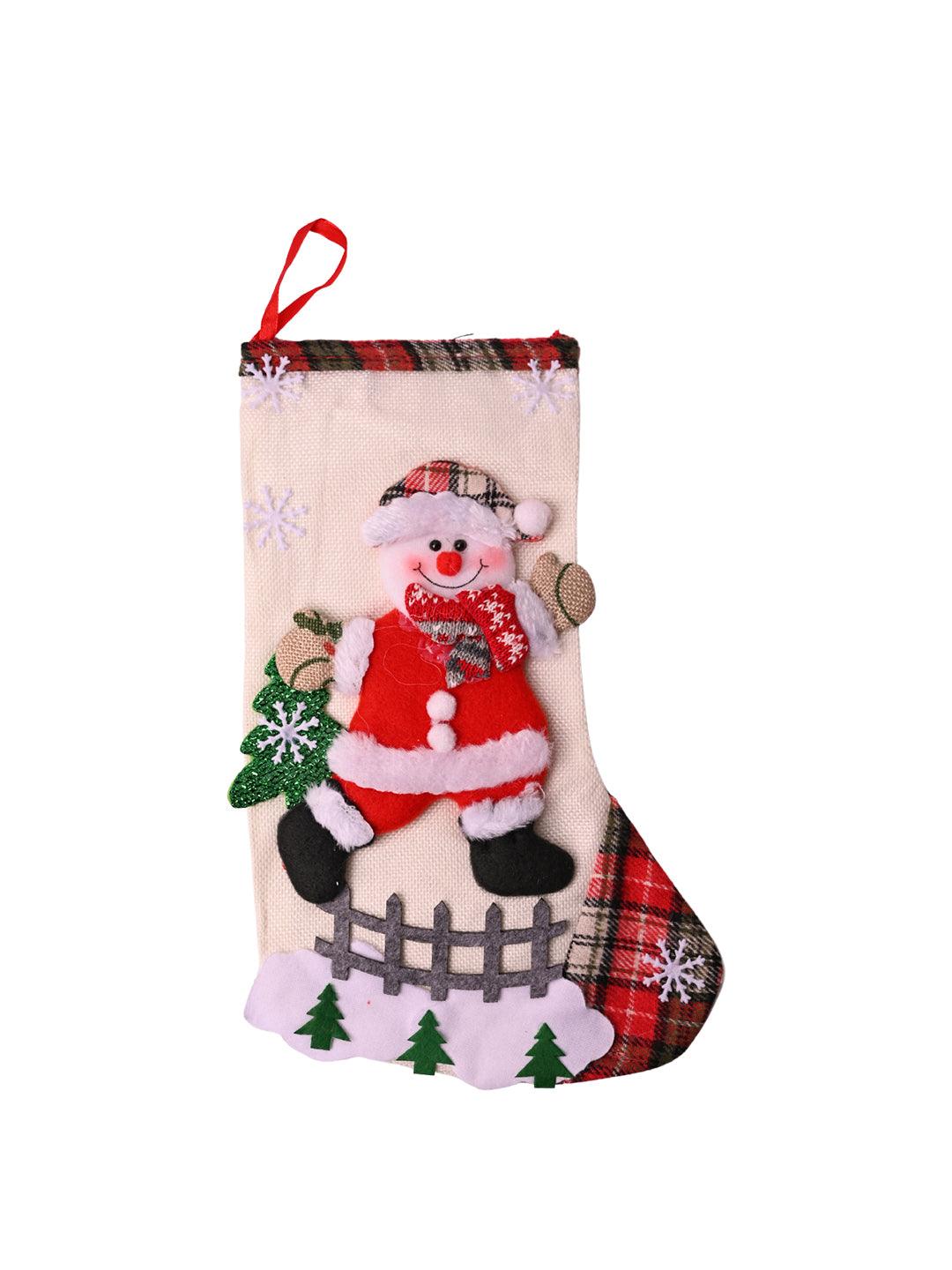 X-Mas Embroidery Stocking Hanging (Red, Set Of 2) - MARKET99