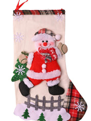 X-Mas Embroidery Stocking Hanging (Red, Set Of 2) - MARKET99