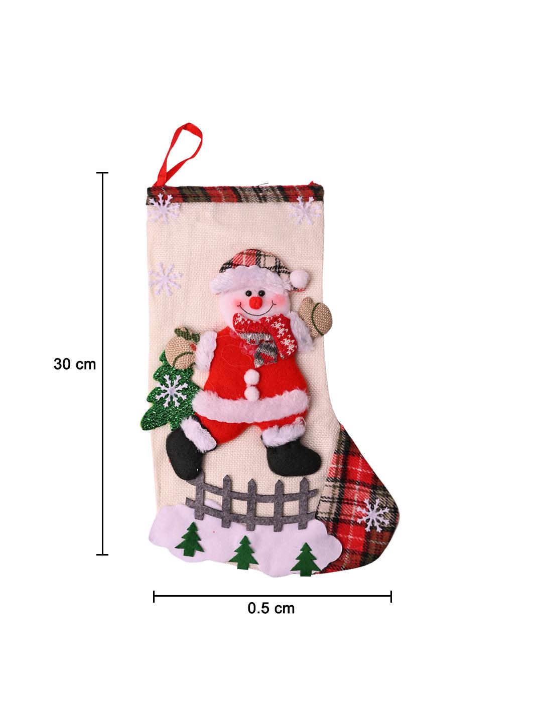 X-Mas Embroidery Stocking Hanging (Red, Set Of 2) - MARKET99