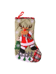 X-Mas Embroidery Stocking Hanging (White, Set Of 2) - MARKET99