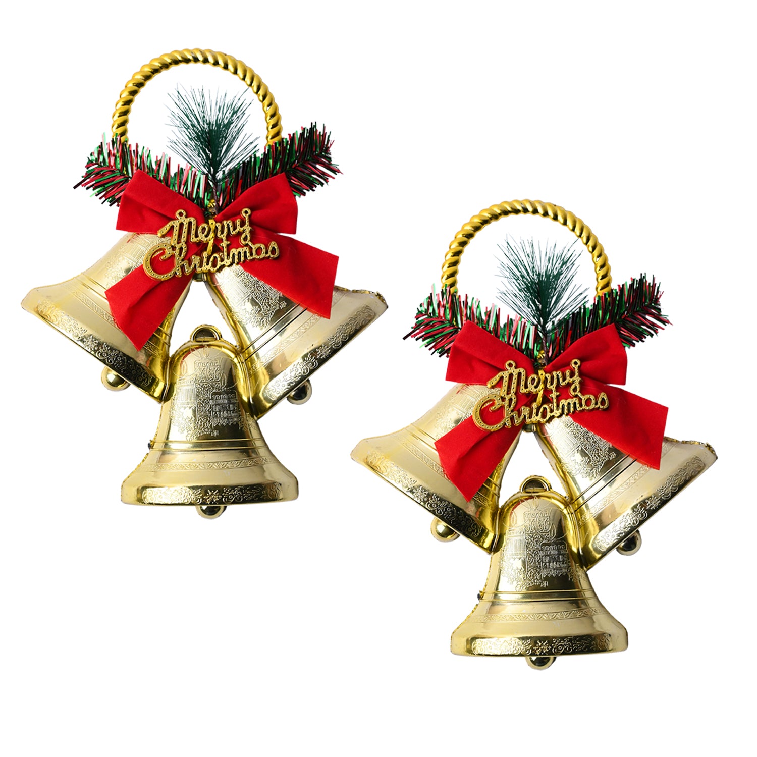 Christmas Bells Decorations (Set Of 2, Assorted) - MARKET99