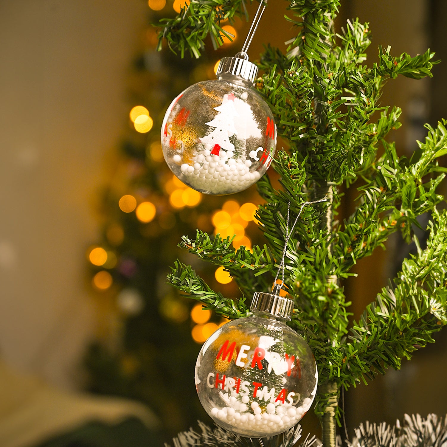 Christmas Hanging Balls Set Of 2 Pcs (Assorted) - MARKET99