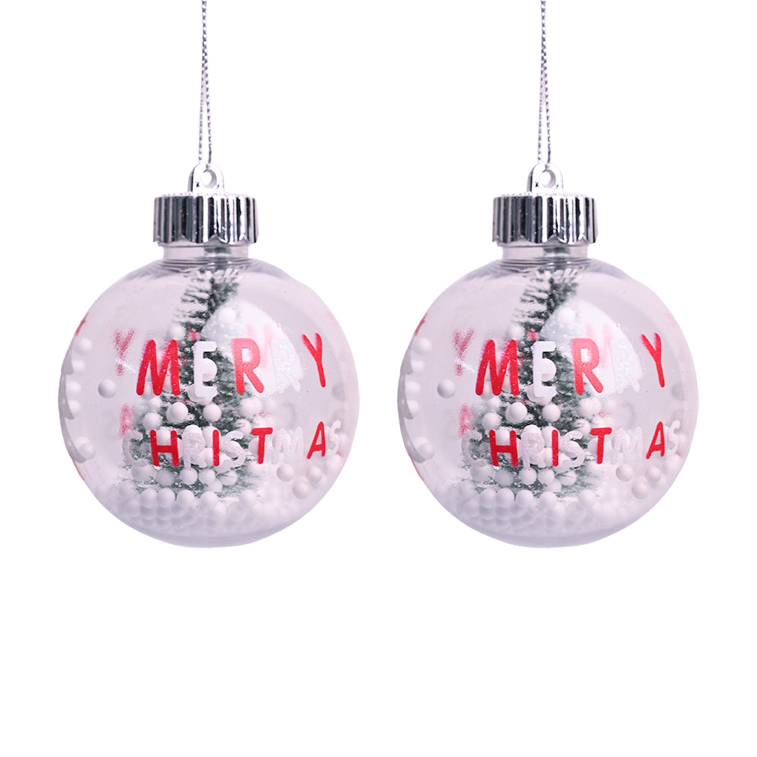 Christmas Hanging Balls Set Of 2 Pcs (Assorted)