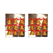 Christmas Bells Tree Decoration (Gold, Set Of 18, Assorted)