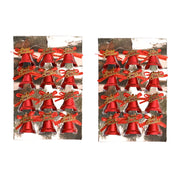 Christmas Bells Tree Decoration (Red, Set Of 18, Assorted)