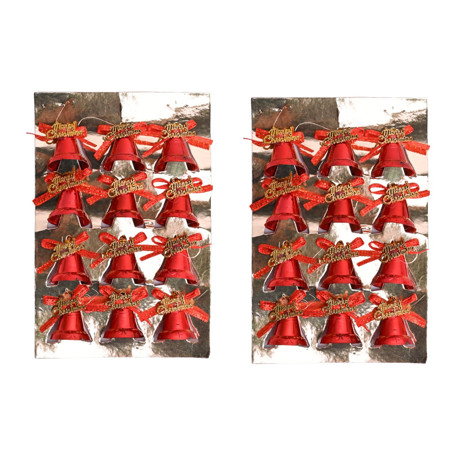 Christmas Bells Tree Decoration (Red, Set Of 18, Assorted) - MARKET99