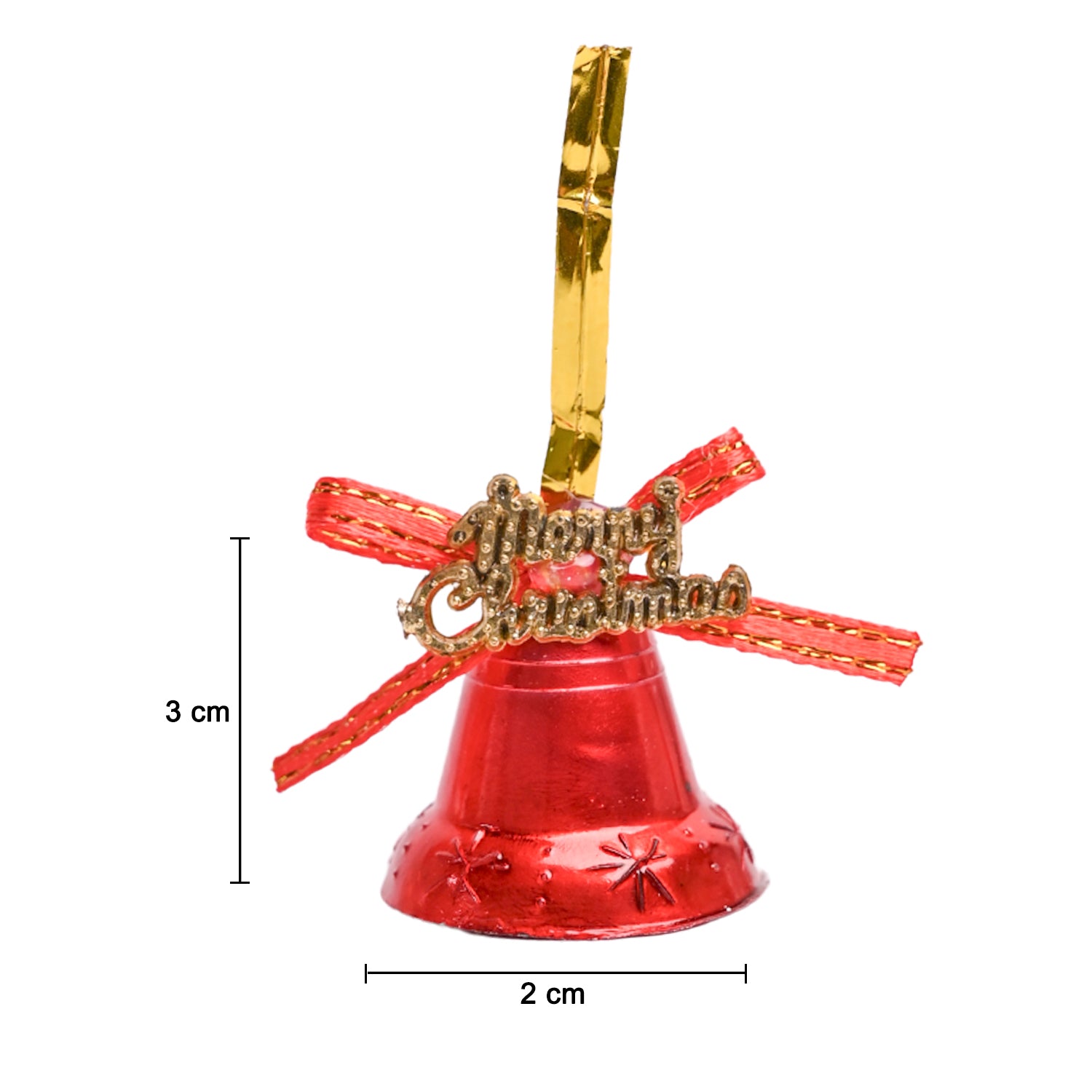 Christmas Bells Tree Decoration (Red, Set Of 18, Assorted)