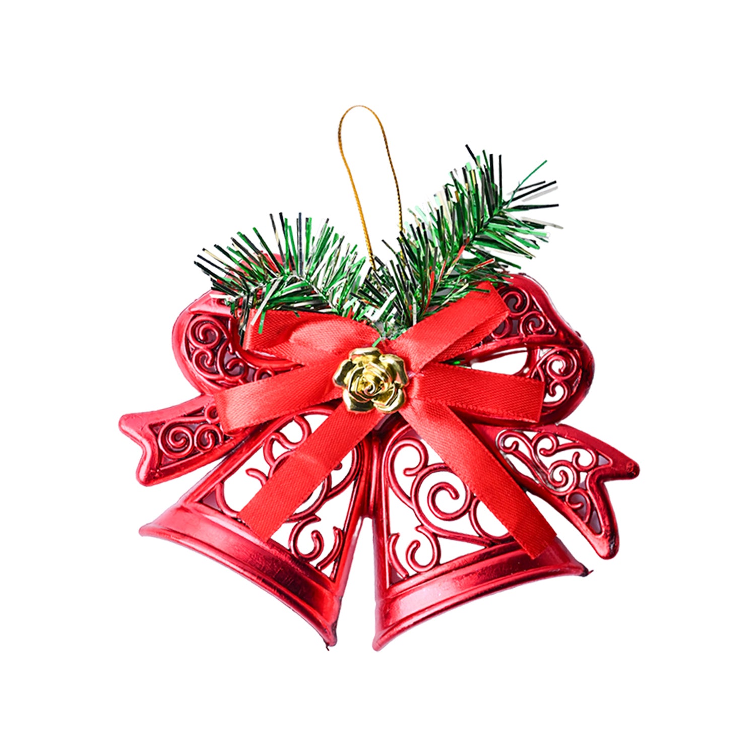 Christmas Tree Hanging Bell (Red, Set Of 2)