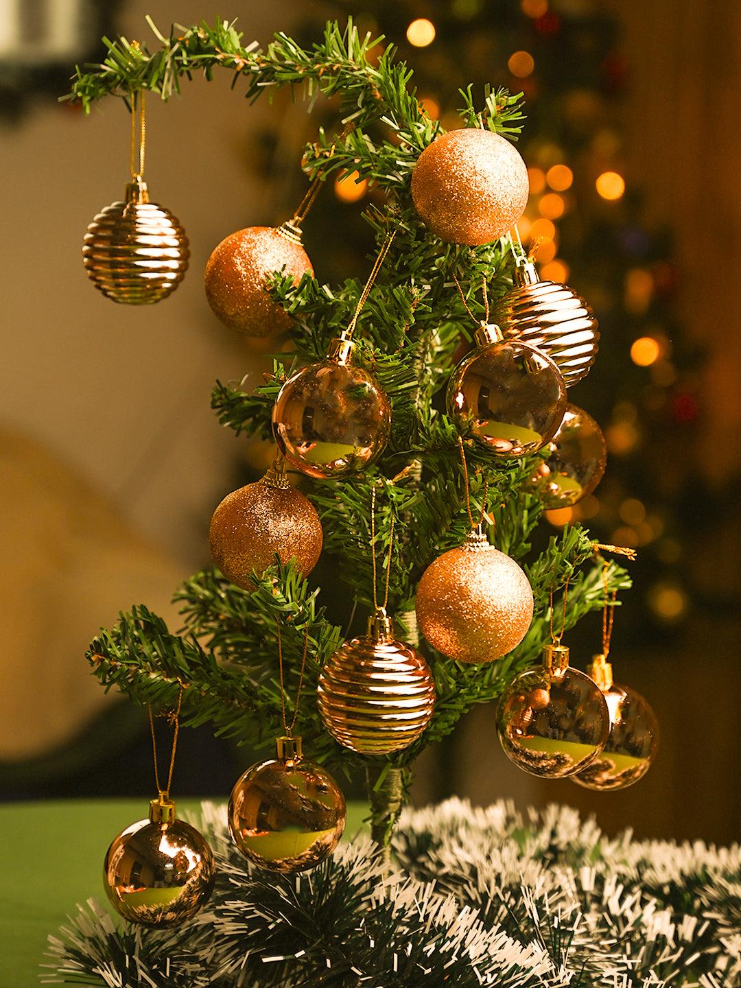 Christmas Tree Hanging Balls (Rose Gold, Set Of 20) - MARKET99