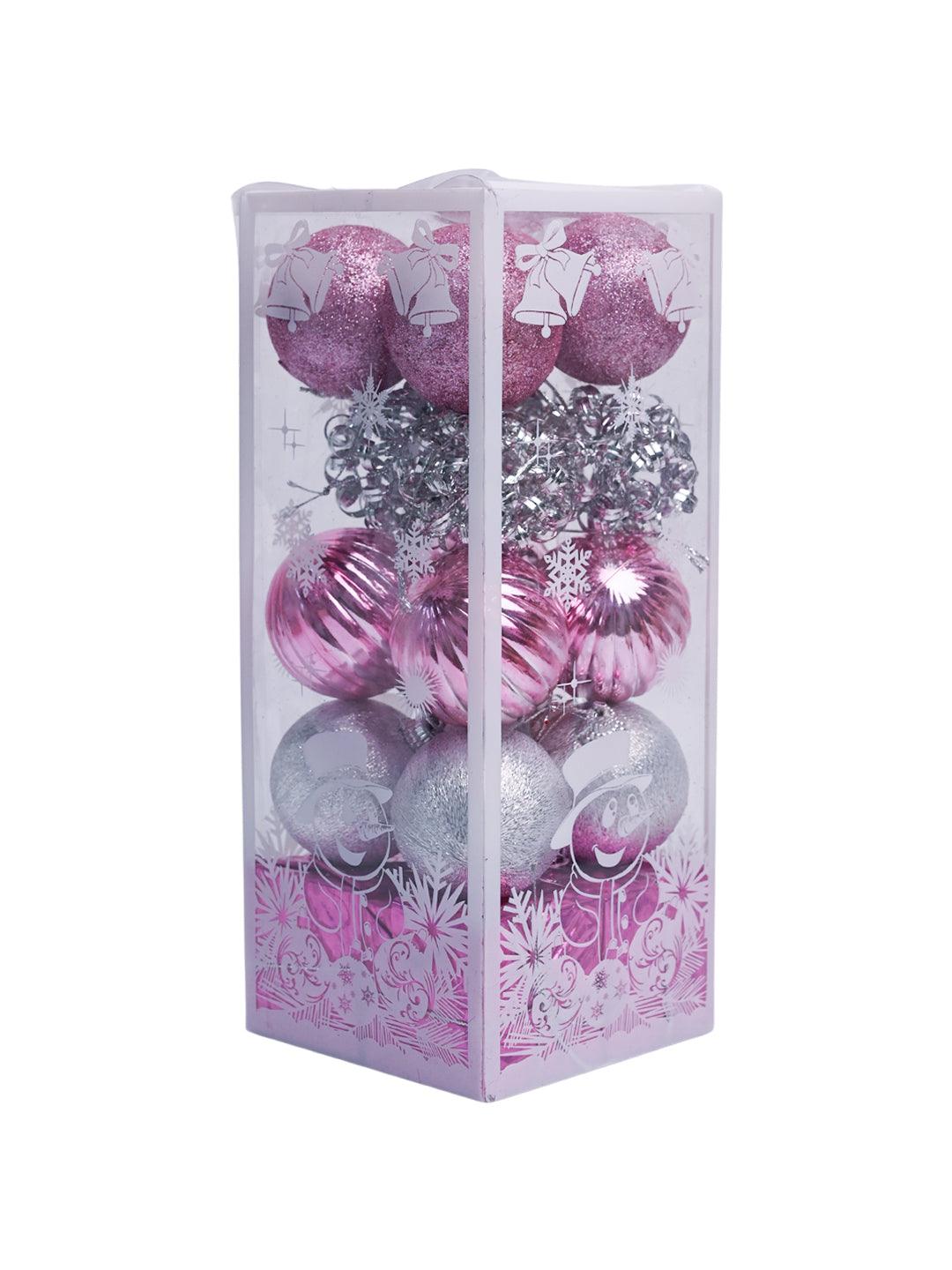 Christmas Tree Hanging Balls (Pink Silver, Set Of 20) - MARKET99