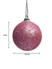 Christmas Tree Hanging Balls (Pink Silver, Set Of 20) - MARKET99