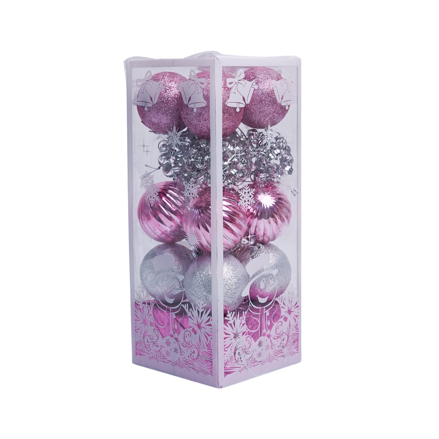 Christmas Tree Hanging Balls (Pink Silver, Set Of 20) - MARKET99