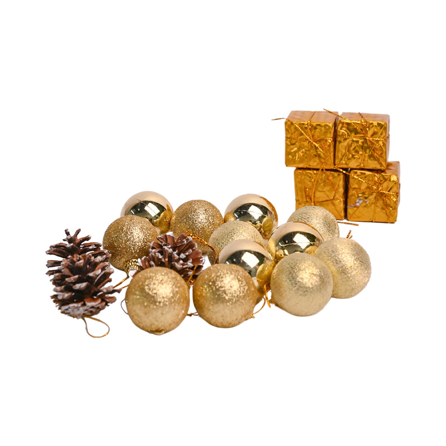 Christmas Tree Hanging Ball (Gold, Set Of 20 Pcs)