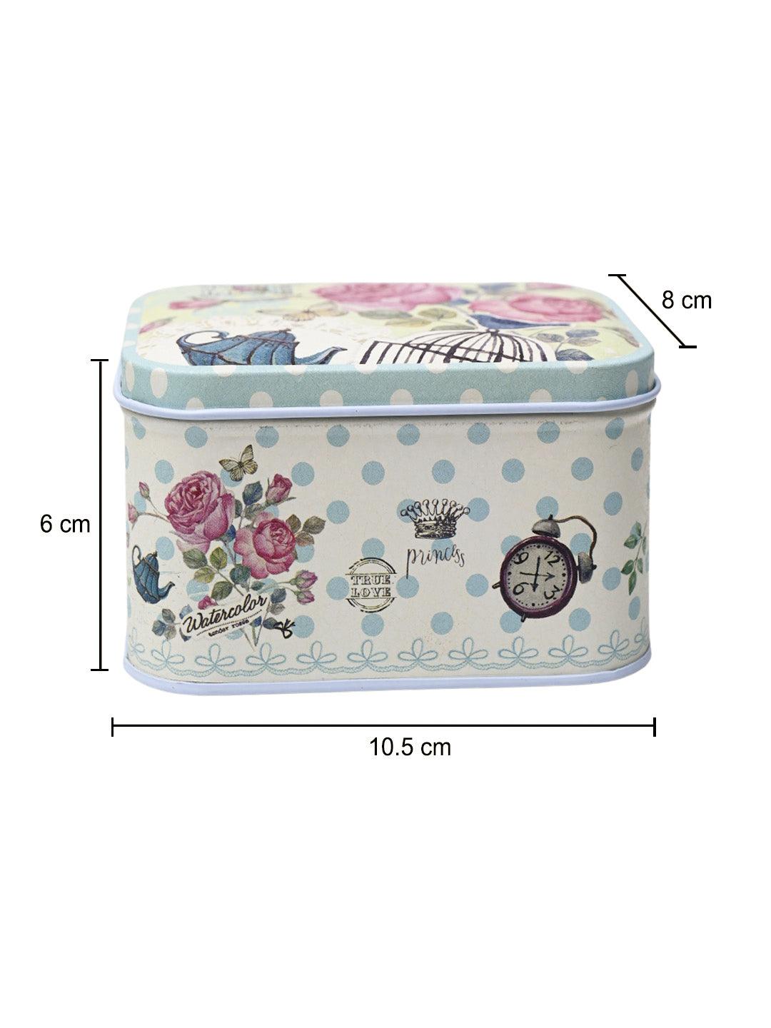 Mini Tin Storage Box Container - Set Of 6, Green - MARKET99