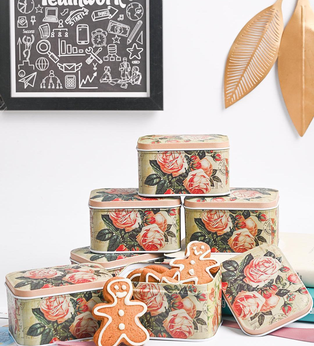 Mini Tin Storage Box Container - Set Of 6, Multicolor - MARKET99