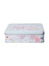 Floral Tin Storage Box Container - Set Of 6, Sky Blue - MARKET99