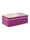 Animal Print Tin Storage Box Container - Set Of 3, Purple - MARKET99