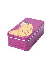 Animal Print Tin Storage Box Container - Set Of 3, Purple - MARKET99