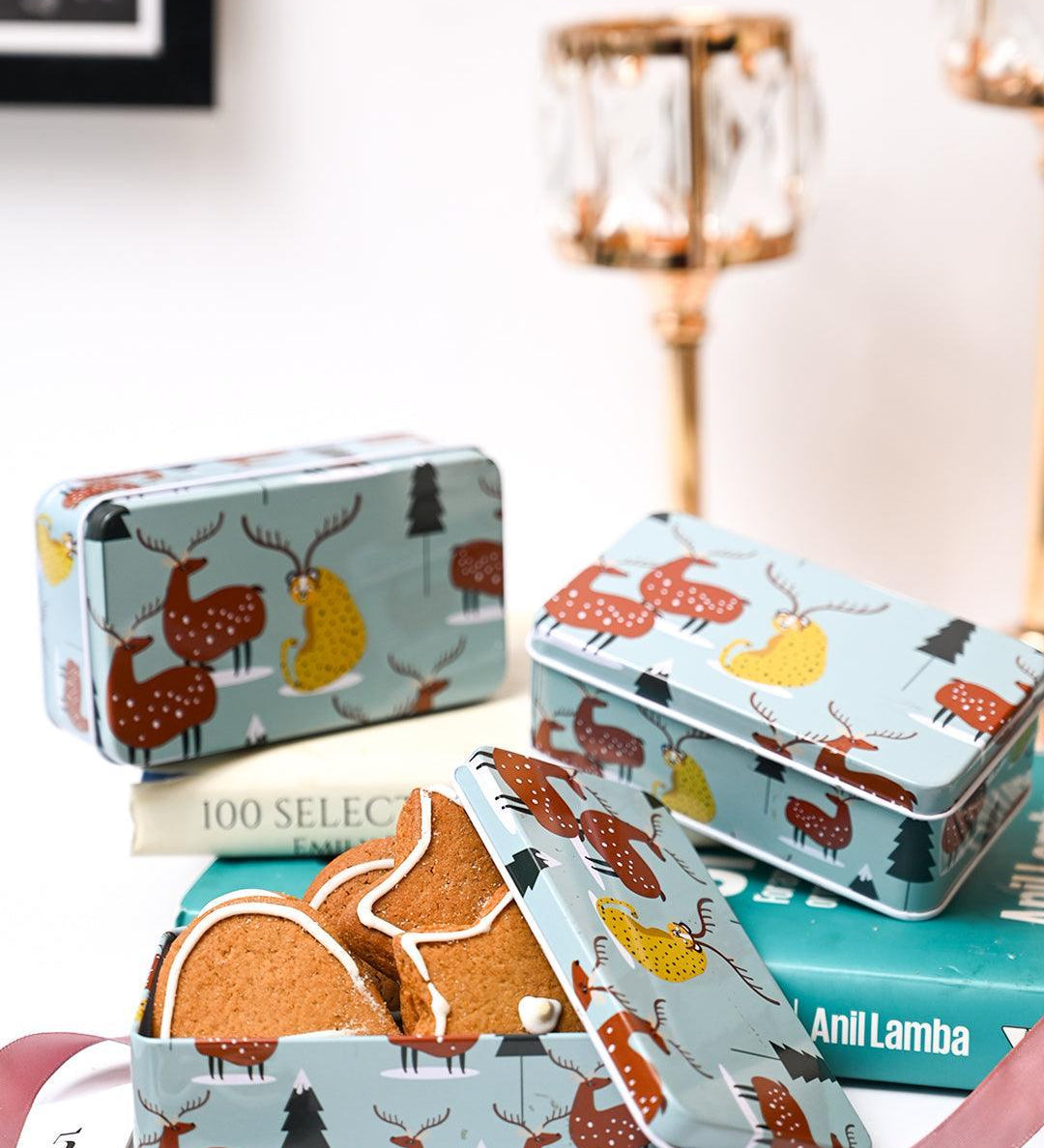 Colour Animal Print Tin Storage Box - Set Of 3, Multcolor - MARKET99