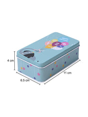 Animal Print Tin Storage Box - Set Of 3, Sky Blue - MARKET99