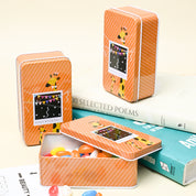 Animal Print Tin Storage Box - Set Of 3, Orange & Yellow