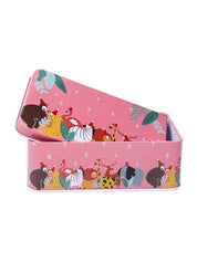 Mini Animal Print Tin Storage Box - Set Of 3, Pink - MARKET99