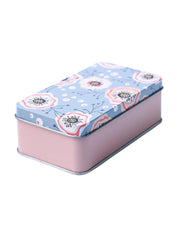 Animal Print Tin Storage Box - Set Of 3, Blue - MARKET99