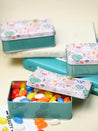 Floral Tin Storage Box - Set Of 3, Multicolor - MARKET99